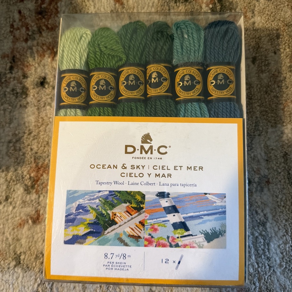 DMC 12pc OCEAN & SKY Tapestry Wool Skeins (8.7yd Per Skein) #486FP612